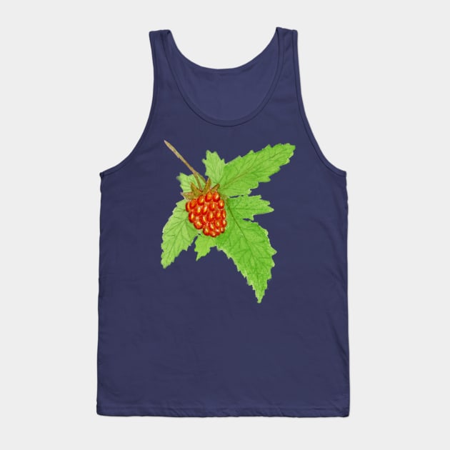 Watercolor Salmonberry Fruit Tank Top by paintedpansy